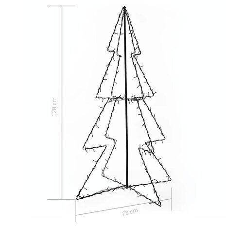 Kegelkerstboom 160 LED's binnen en buiten 78x120 cm 4