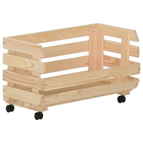 Groentetrolley 37x30x80 cm massief grenenhout 7