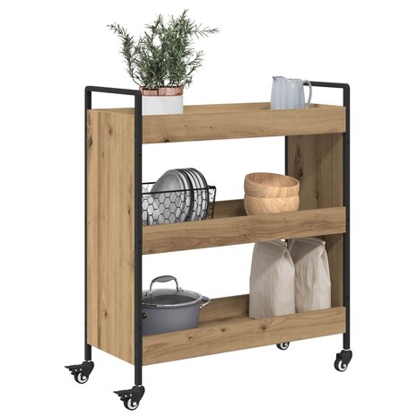 Keukentrolley Artisan Eiken 70 x 30 x 82 cm Bewerkt hout 3