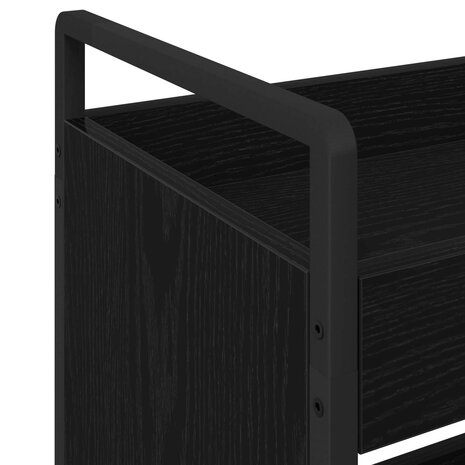 Keukentrolley Zwart Eiken 70 x 30 x 82 cm Bewerkt hout 9