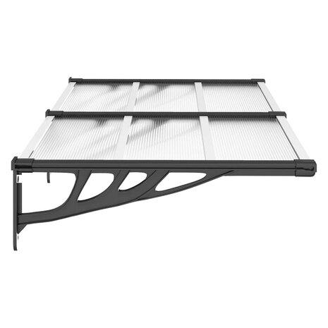 Deurluifel 152,5x90 cm polycarbonaat zwart en transparant 4
