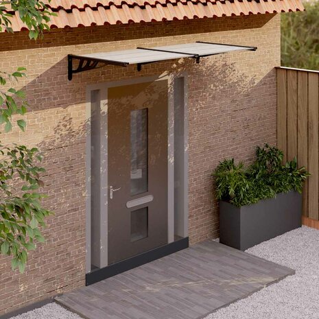 Deurluifel 199x90 cm polycarbonaat zwart en transparant 1