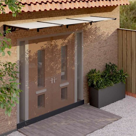 Deurluifel 297,5x90 cm polycarbonaat zwart en transparant 1