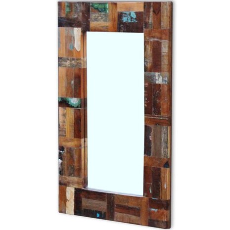 Spiegel 80x50 cm massief gerecycled hout 5