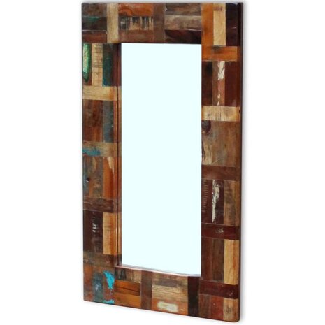 Spiegel 80x50 cm massief gerecycled hout 6