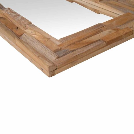 Decoratieve spiegel rechthoekig 90x60 cm teakhout 8