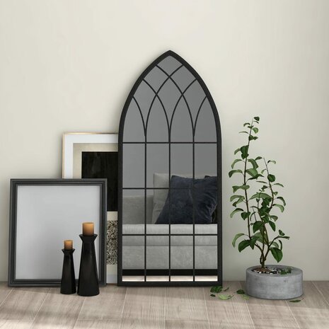 Spiegel 100x45 cm ijzer zwart 1