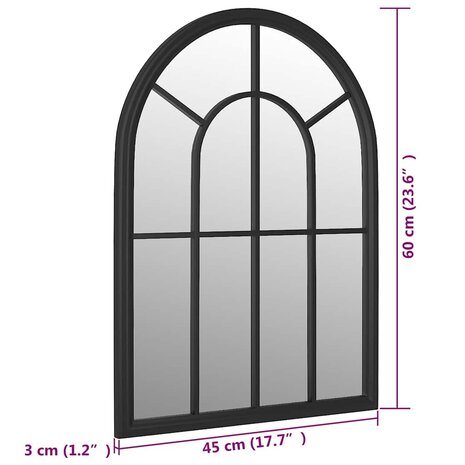 Spiegel 60x45 cm ijzer zwart 6