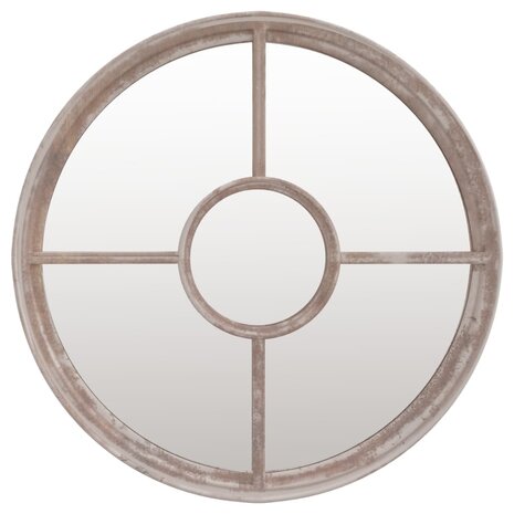 Spiegel rond 60x4 cm ijzer zandkleurig 2