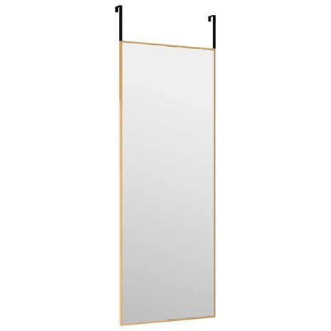 Deurspiegel 30x80 cm glas en aluminium goudkleurig 3