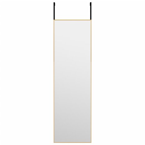 Deurspiegel 30x100 cm glas en aluminium goudkleurig 2