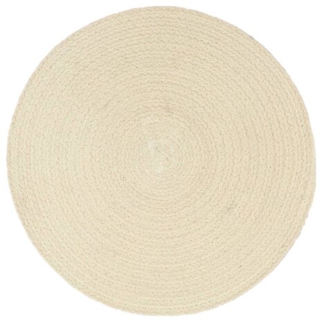 Placemats 4 st rond 38 cm katoen natuurlijk  2
