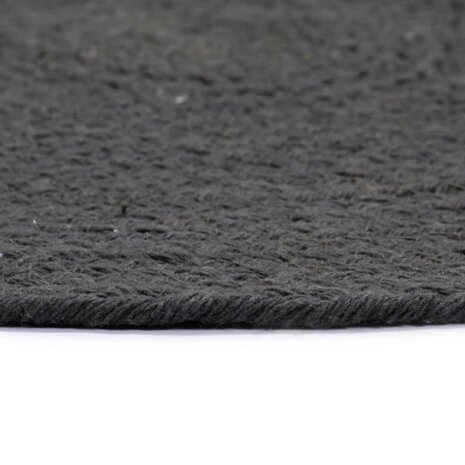 Placemats 6 st rond 38 cm katoen effen donkergrijs  4
