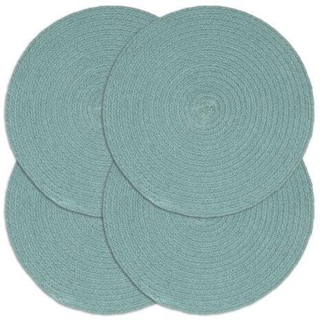 Placemats 4 st rond 38 cm katoen effen groen  1