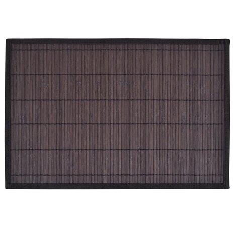 6 Placemats bamboe 30 x 45 cm donkerbruin 2