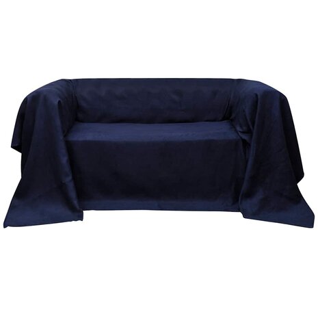 Bankhoes microsuede marineblauw 210 x 280 cm 1