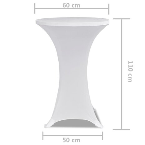 Statafelhoes Stretch &Oslash;60cm Wit (2 stuks) 5