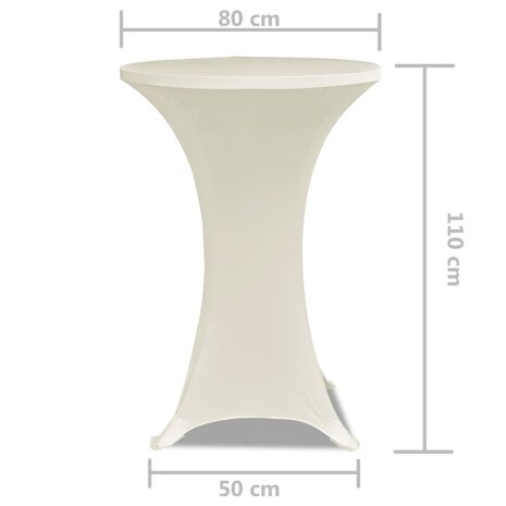 Statafelhoes Stretch &Oslash;80cm Cr&egrave;me (2 stuks) 5