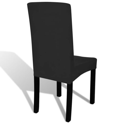 6 st Stoelhoezen recht stretch zwart 4