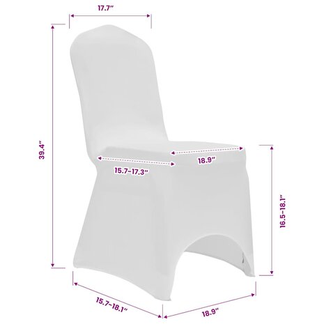 Stoelhoes stretch 4 stuks wit 9