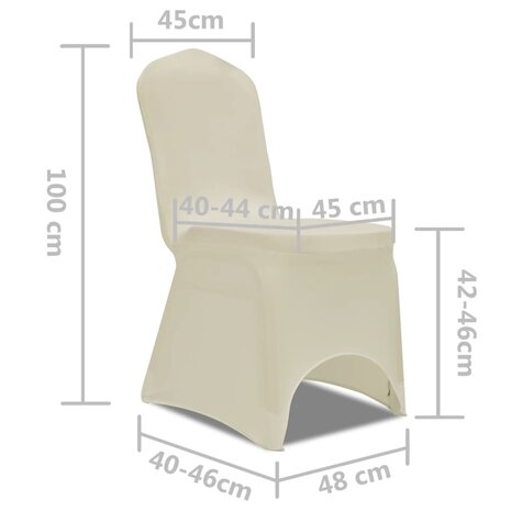 Stoelhoes stretch 4 stuks Cr&egrave;mekleurig 8