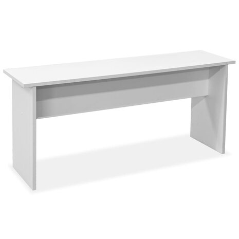 Eettafel en banken 3 st bewerkt hout wit 4