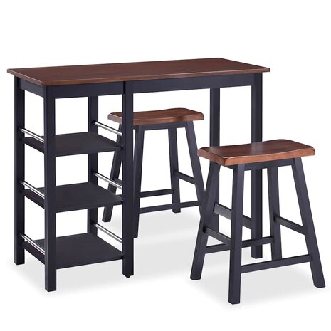 3-delige Barset MDF zwart 2