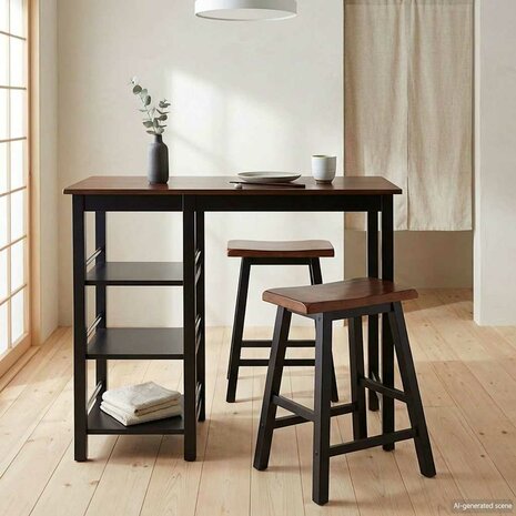 3-delige Barset MDF zwart 3