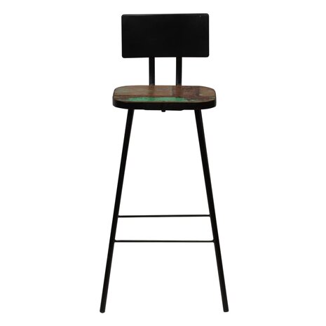5-delige Barset massief gerecycled hout meerkleurig 9