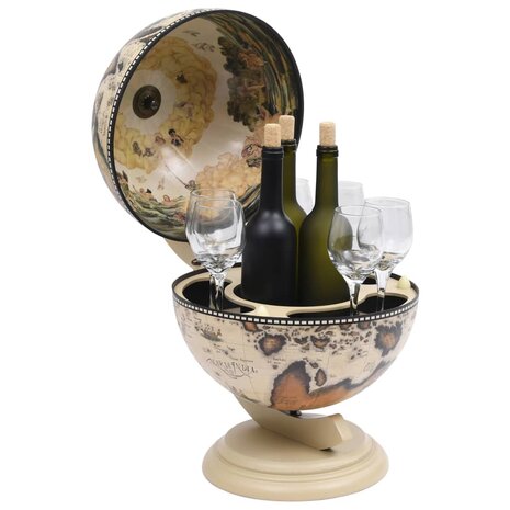 Globebar tafelmodel eucalyptushout wit 3