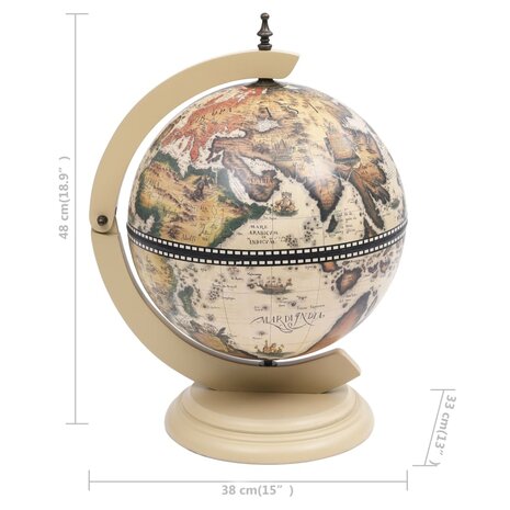 Globebar tafelmodel eucalyptushout wit 8