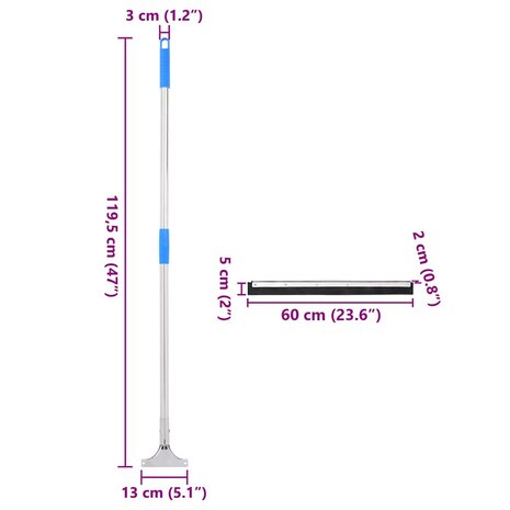 Vloertrekkers 5 st 60x122,5 cm staal en rubber 8