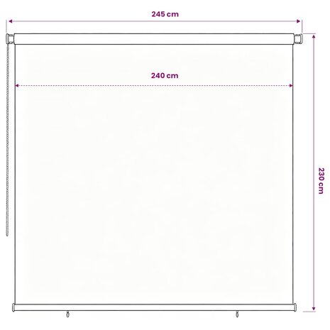 Rolgordijn voor buiten 185(B)x230(H) cm zwart 6