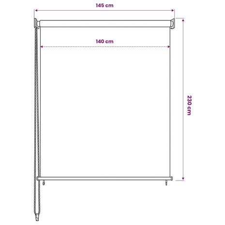 Rolgordijn voor buiten 145(B)x230(H) cm antracietkleurig 6
