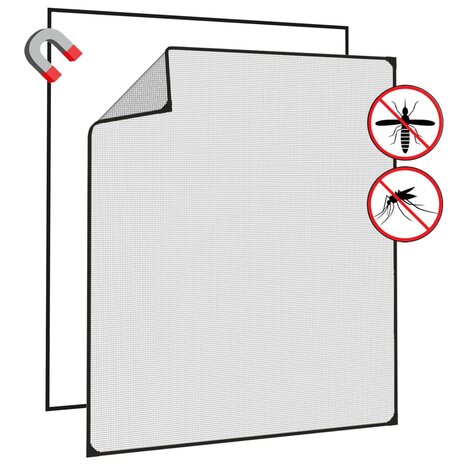 Insectenhor voor ramen magnetisch 130x150 cm antracietkleurig 4