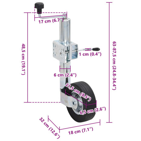 Neuswiel met splitklem 60 mm gegalvaniseerd staal 9