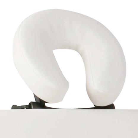 Inklapbare massagetafel 2 zones met houten frame (creme) 3