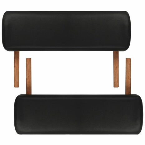 Inklapbare massagetafel 3 zones met houten frame (zwart) 7