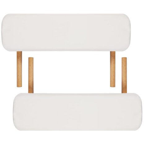 Inklapbare massagetafel 3 zones met houten frame (creme) 7