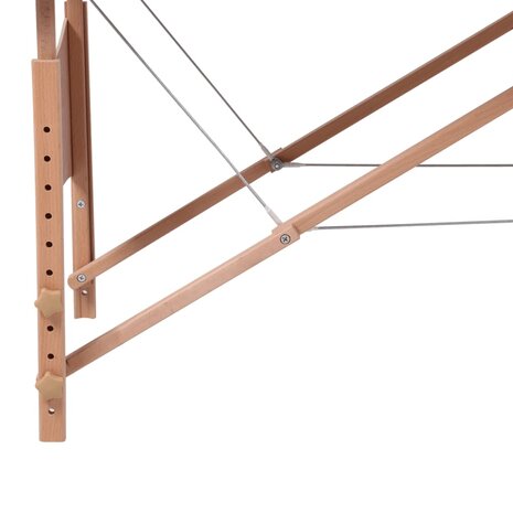 Inklapbare massagetafel 4 zones met houten frame (zwart) 5