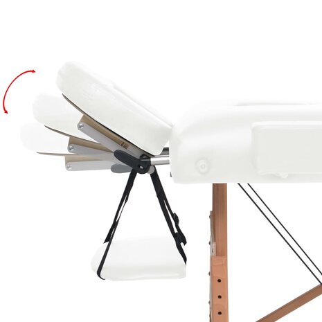 Massagetafel 10 cm dik 2 zones inklapbaar wit 5