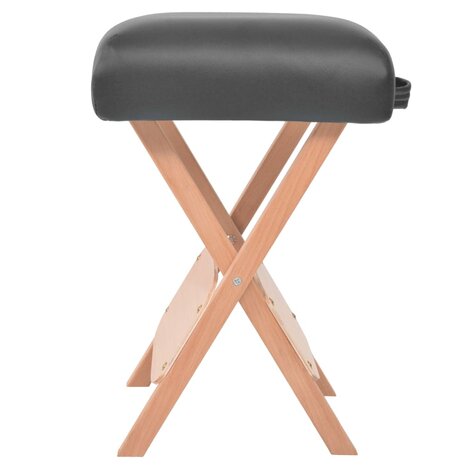 Massagetafel- en krukset inklapbaar 2 zones 10 cm dik zwart 4