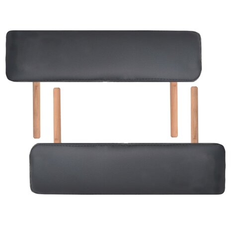 Massagetafel- en krukset inklapbaar 2 zones 10 cm dik zwart 6