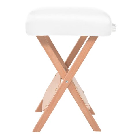Massagetafel- en krukset inklapbaar 3 zones 10 cm dik wit 5