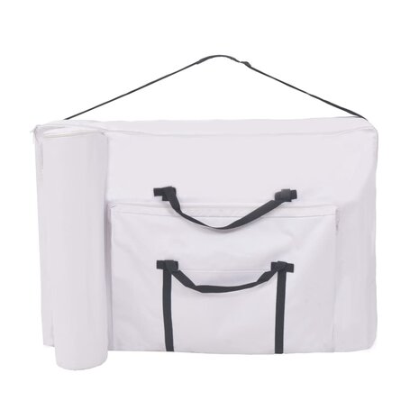 Massagetafel- en krukset inklapbaar 3 zones 10 cm dik wit 7