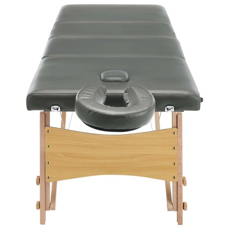 Massagetafel met 4 zones 186x68 cm houten frame antraciet 5