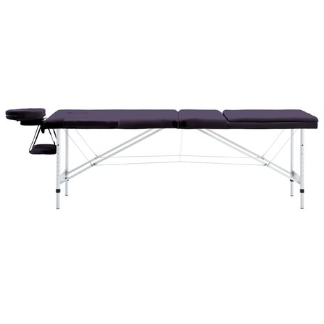 Massagetafel inklapbaar 3 zones aluminum paars 2