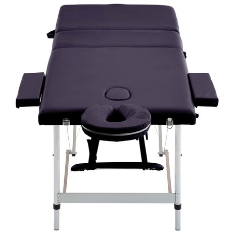 Massagetafel inklapbaar 3 zones aluminum paars 4