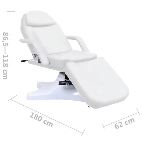 Massagetafel 180x62x(86,5-118) cm wit 8
