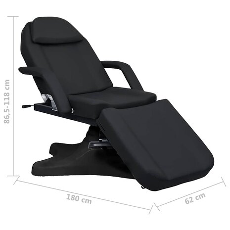 Massagetafel 180x62x(86,5-118) cm zwart 8